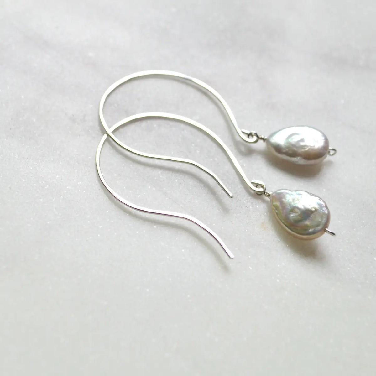 SALTY BUT SWEET FRESHWATER PEARL DROP EARRINGS GOLD OR SILVER