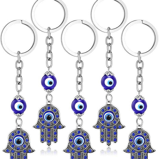 ELEMENT APOTHECARY HAMSA HAND EVIL EYE SILVER KEYCHAIN