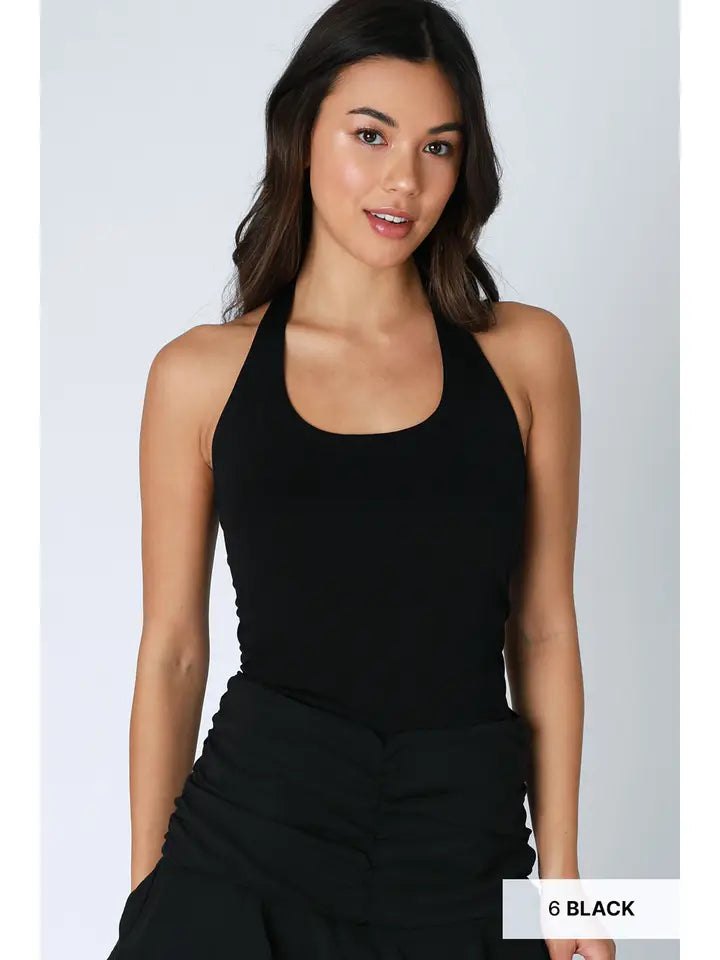 NIKIBIKI Clean Line Halter Top Black
