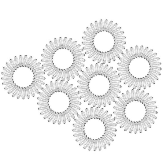 KITSCH CLEAR SPIRAL HAIR TIES-PACK OF 8