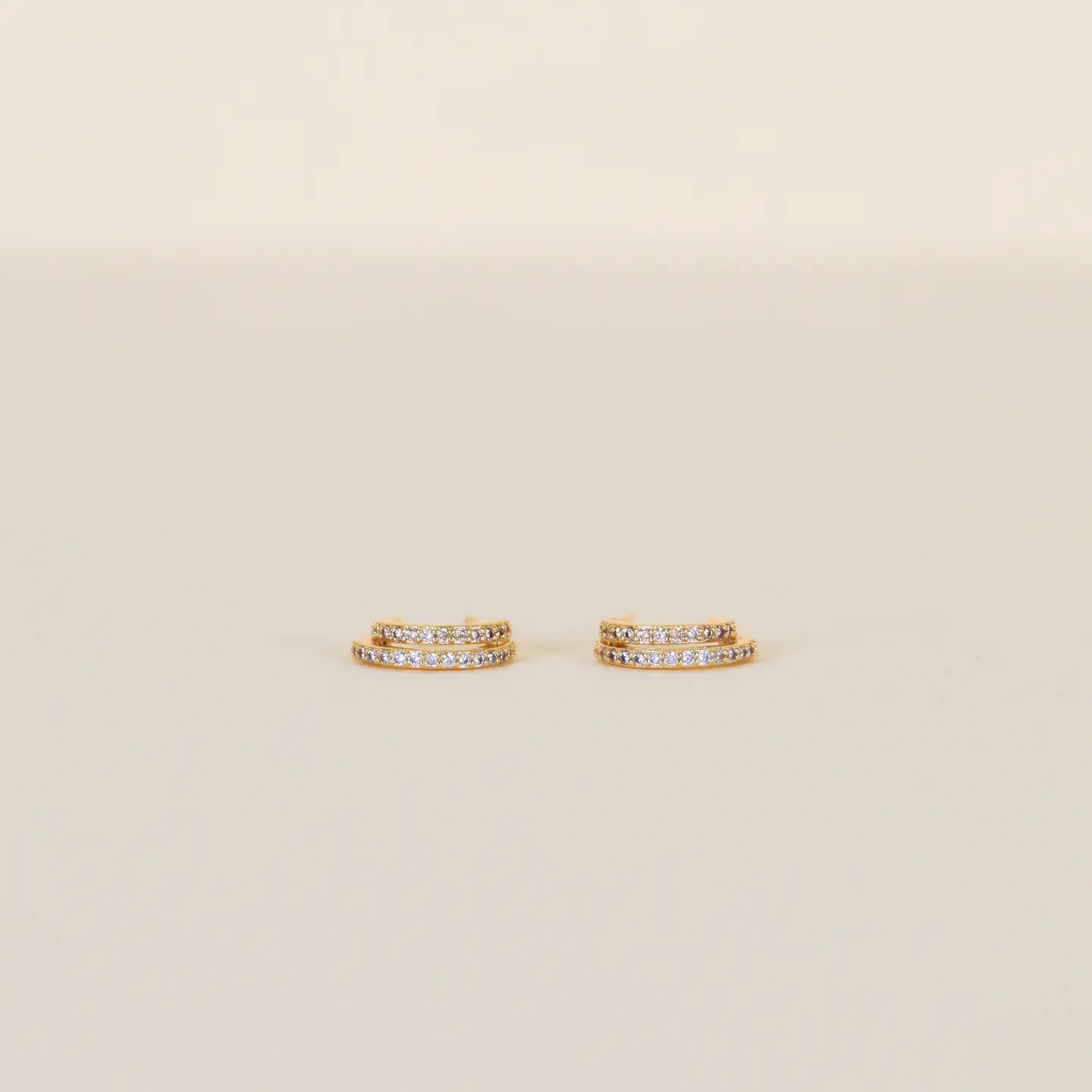 JAXKELLY Double Champagne Hoop Gold Earrings
