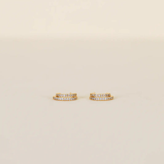 JAXKELLY Double Champagne Hoop Gold Earrings