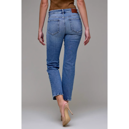 HIDDEN JEAN QUINN HIDDEN MEDIUM WASH MID RISE SKINNY