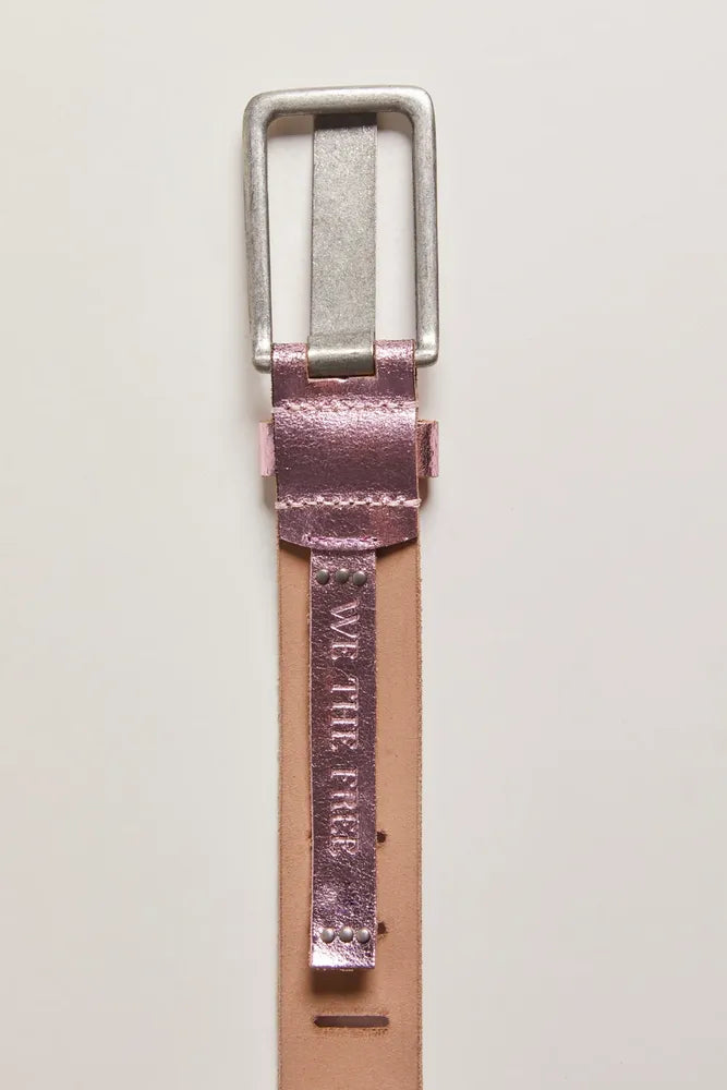 FREE PEOPLE WTF JONA BELT GUMDROP METALLIC