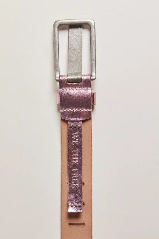 FREE PEOPLE WTF JONA BELT GUMDROP METALLIC