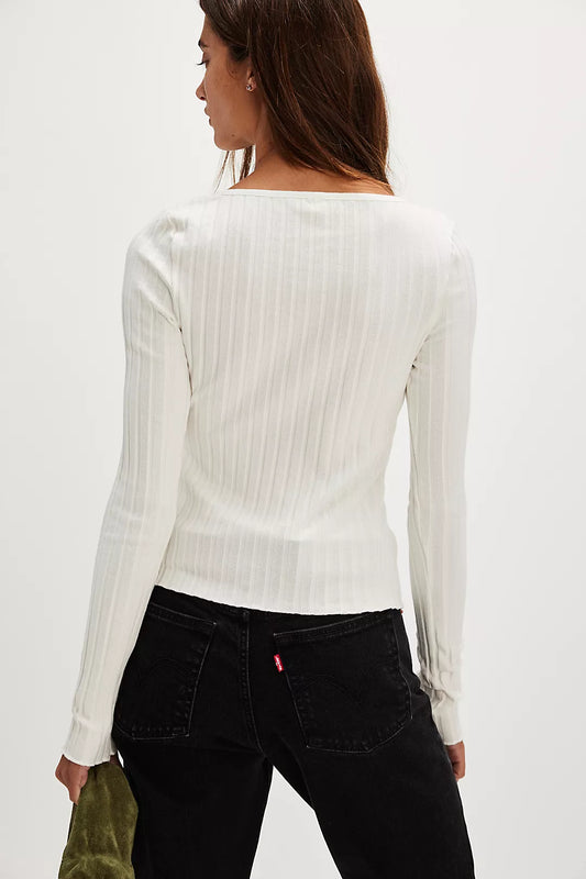 FREE PEOPLE TILLY LONG SLEEVE CARDIGAN IVORY