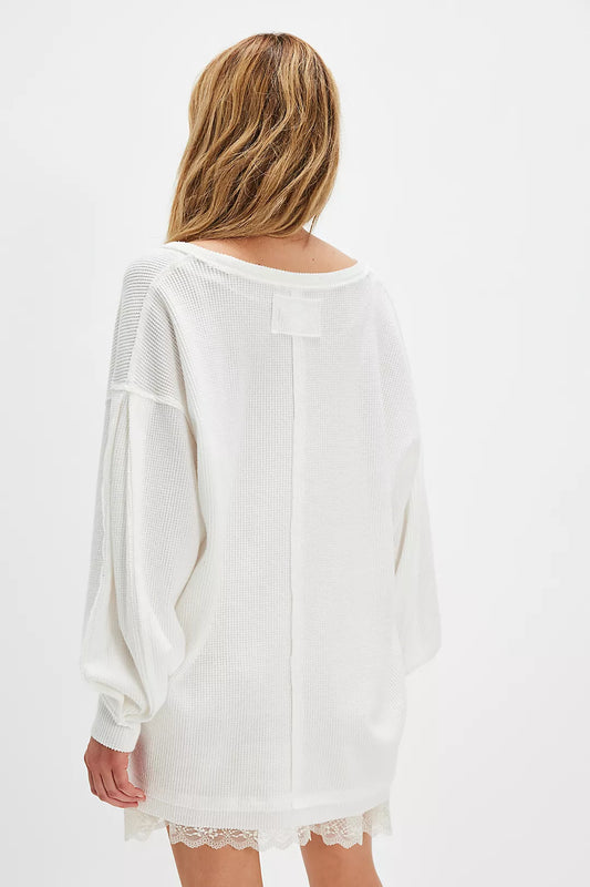 FREE PEOPLE WE THE FREE COAST 2 COAST THERMAL CLEAN IVORY
