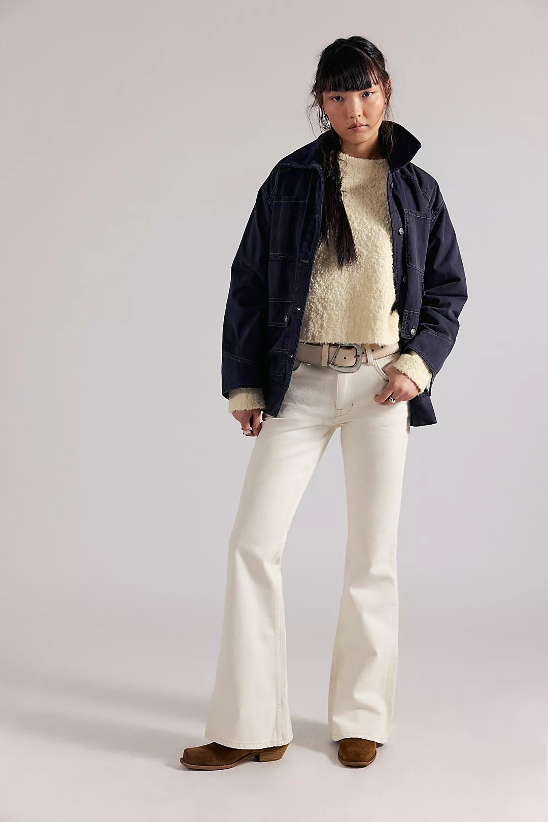 FREE PEOPLE We The Free West Coast Relaxed Flare Jeans Lily of the Valley