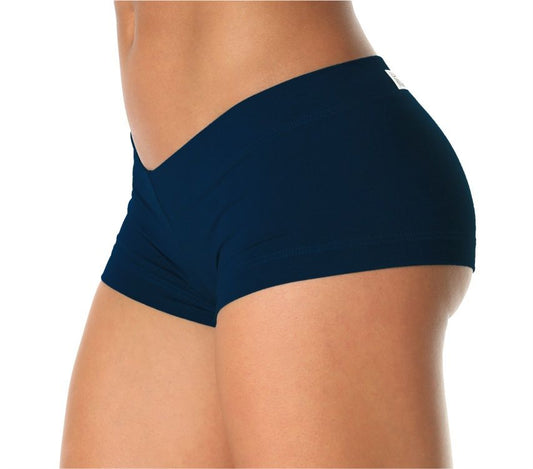 ELISABETTA ROGIANI BUTTER LOW RISE MINI HOT YOGA SHORT NAVY