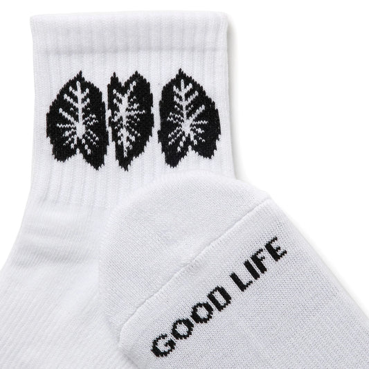ALOHA COLLECTION KALO SHORTIE SOCKS BLACK WHITE