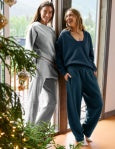 BEYOND YOGA LuxeFleece Barrel Sweatpant BLUE TUNDRA HEATHER