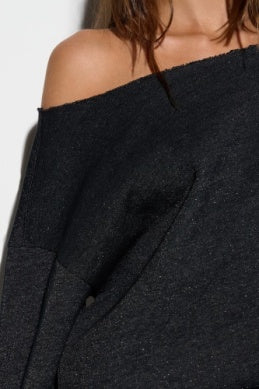 SPIRITUAL GANGSTER CELESTE SHIMMER SWEATSHIRT BLACK