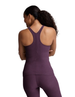 BEYOND YOGA SPACEDYE REFOCUS CROPPED TANK BRILLIANT RASBERRY HEATHER