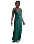 BEYOND YOGA AROUND THE WORLD TWIST FRONT MAXI DRESS TEAL SEA