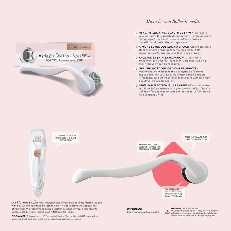 KITSCH BLUSH MICRO DERMA FACIAL ROLLER