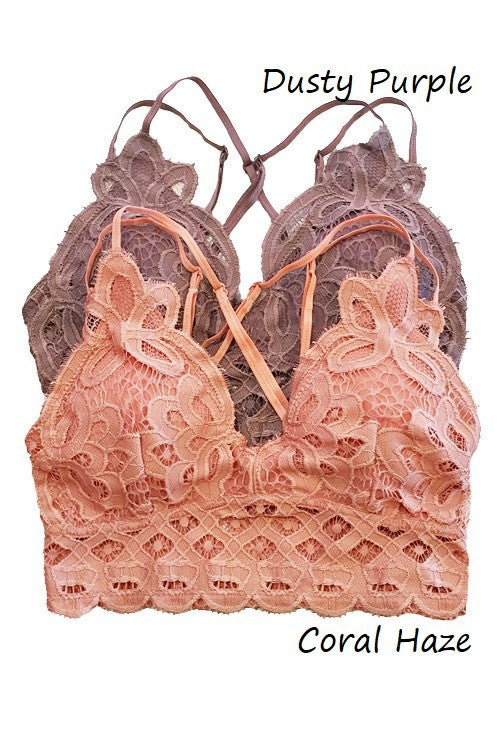 ANEMONE ELISE LACE BRALETTE CORAL HAZE NEW!