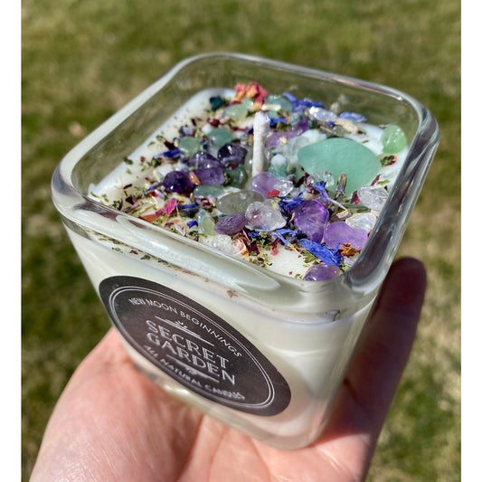 NEW MOON BEGINNINGS CANDLE SECRET GARDEN 7.5 OZ