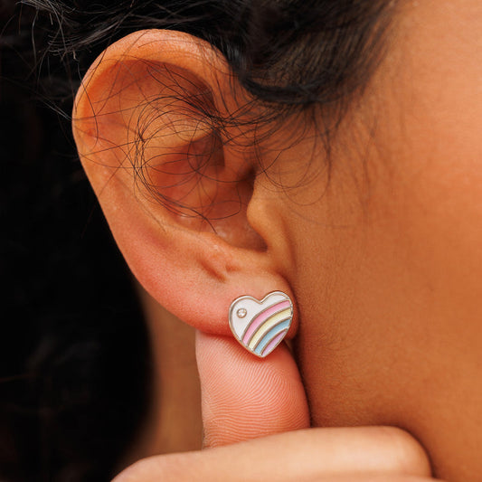 PURA VIDA PASTEL VINTAGE HEART STUD EARRINGS