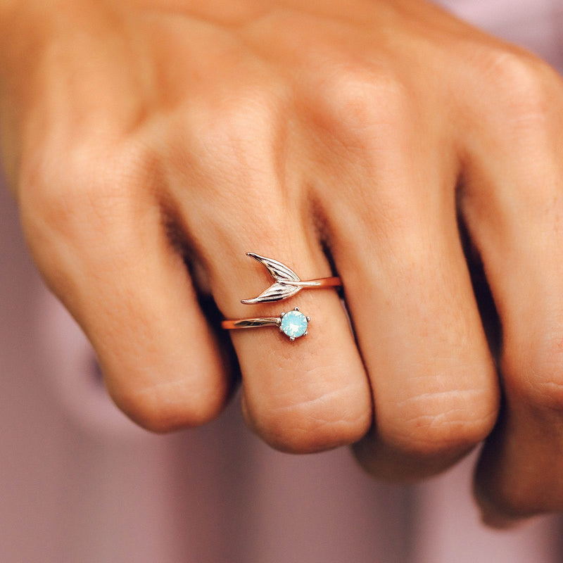 PURA VIDA DISNEY MERMAID FIN RING ROSE GOLD