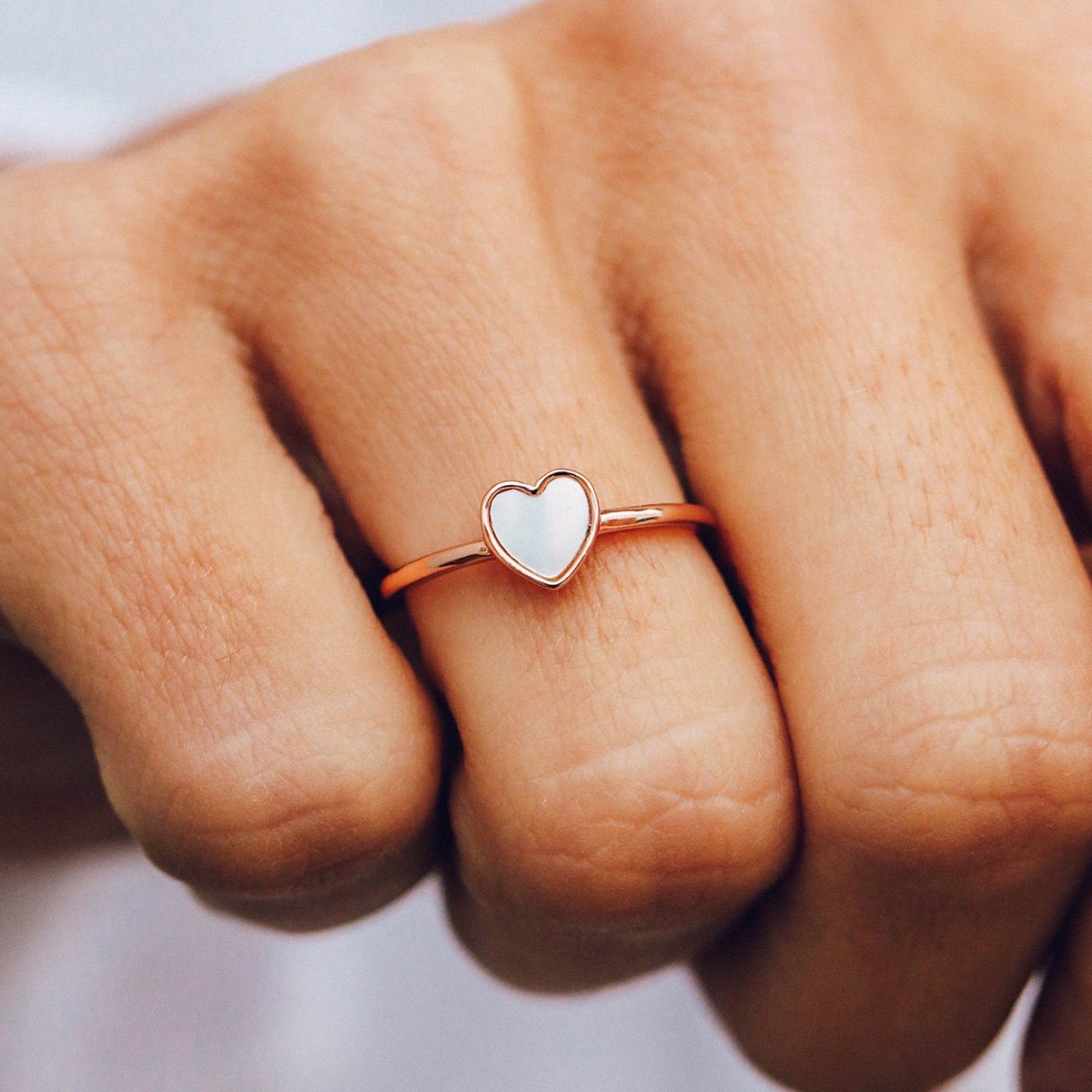 PURA VIDA HEART OF PEARL RING