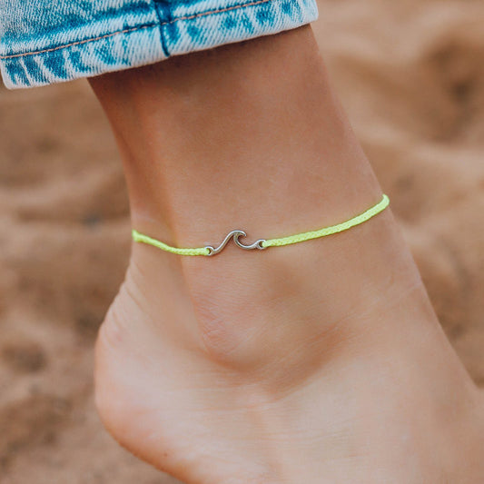 PURA VIDA SHORELINE NEON YELLOW ANKLET NEW!