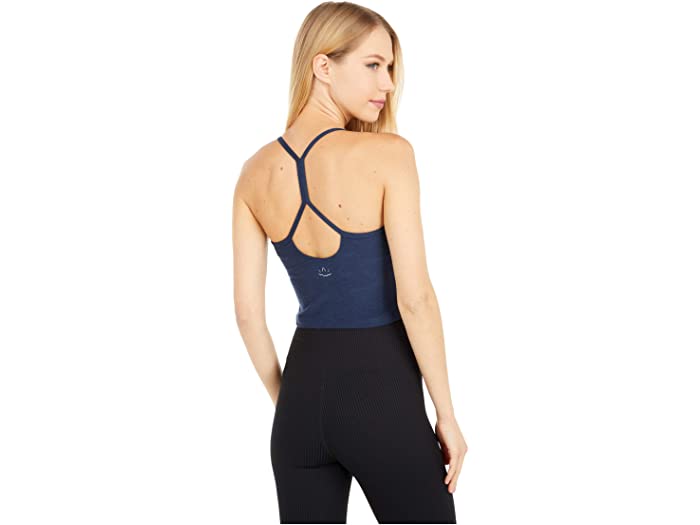 BEYOND YOGA SPACEDYE SLIM RACERBACK CROPPED TANK NOCTURNAL NAVY