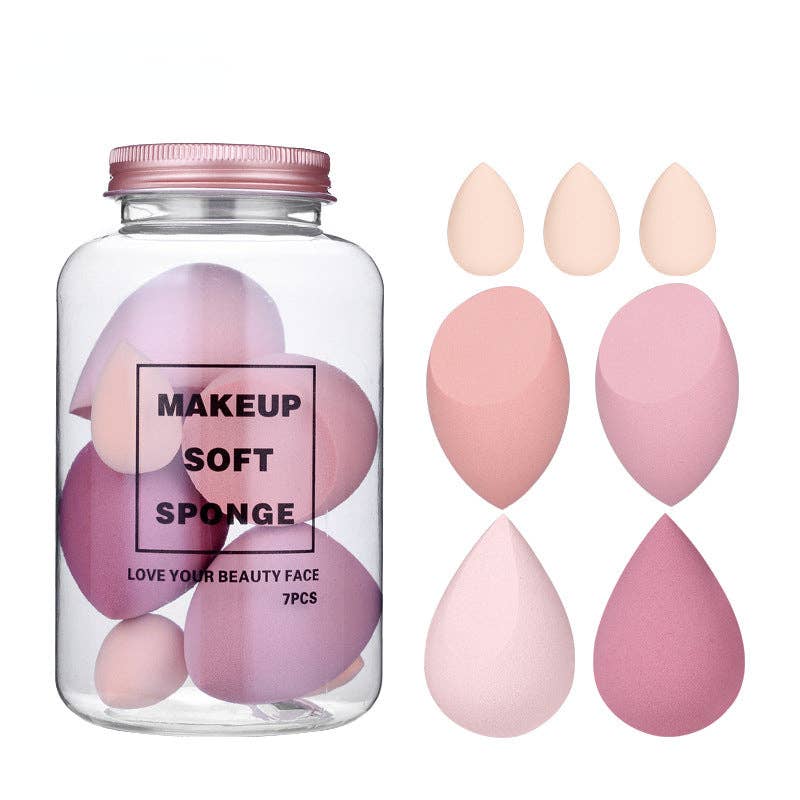 SPONGO SOFT MAKEUP SPONGE GIFT SET OF 7 VARIOUS COLORS