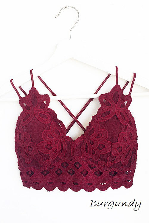 ANEMONE ELISE LACE BRALETTE BURGUNDY