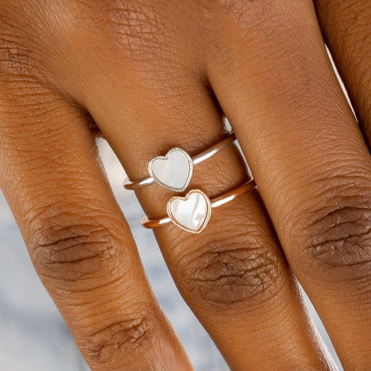 PURA VIDA HEART OF PEARL RING