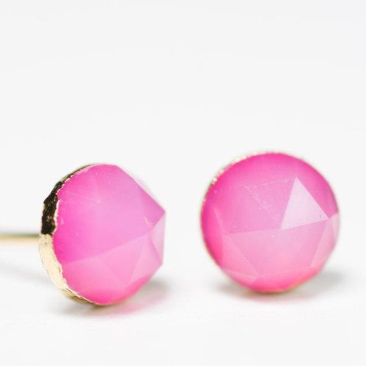 LESLIE FRANCESCA CUTIE GEMLET STUD EARRINGS CHALCEDONY 308