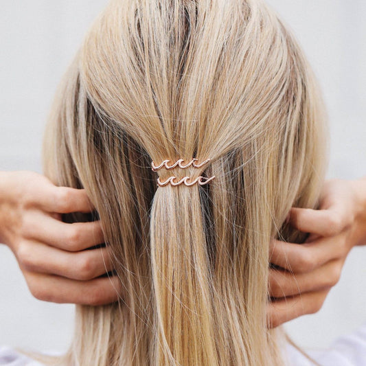 PURA VIDA WAVE HAIR BARRETTE ROSE GOLD
