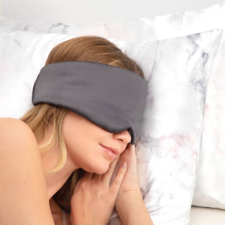 KITSCH PILLOW EYE MASK SATIN CHARCOAL