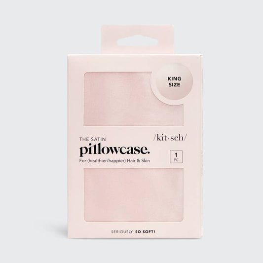 KITSCH SATIN PILLOWCASE KING BLUSH