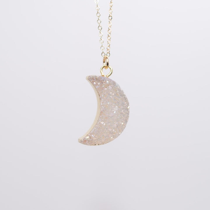 LESLIE FRANCESCA LARGE DRUZY MOON NECKLACE UNICORN 282