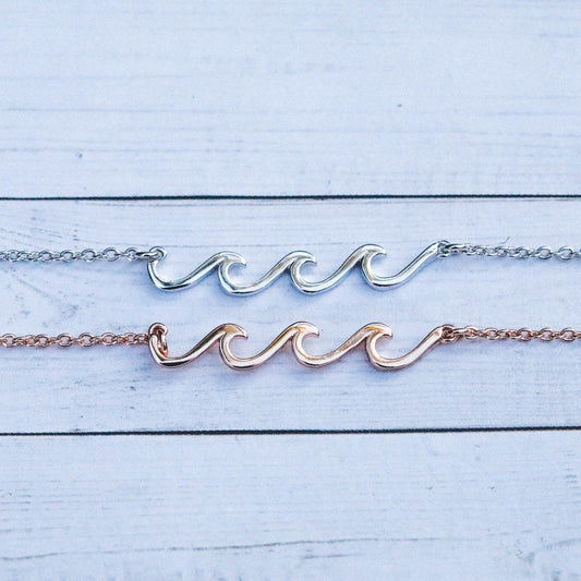 PURA VIDA ROSE GOLD DELICATE WAVE NECKLACE