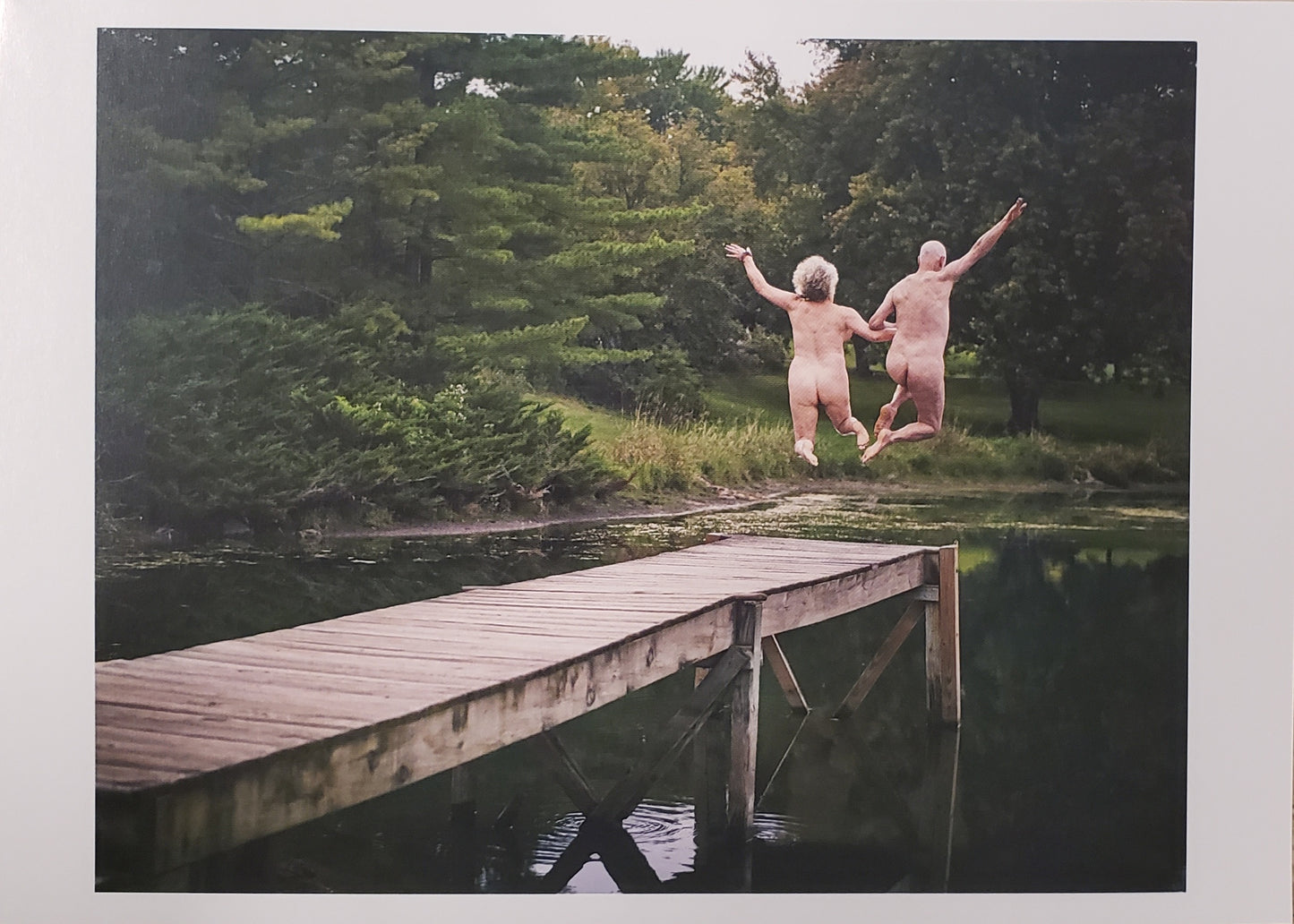 PALM PRESS GREETING CARDS NAKED COUPLE JUMPING OFF DECK