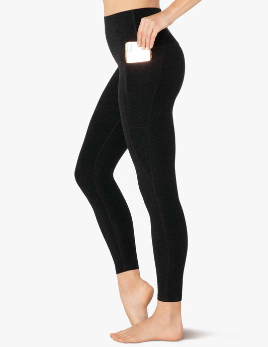BEYOND YOGA SPACEDYE OUT OF POCKET HIGH WAISTED MIDI LEGGING DARKEST NIGHT
