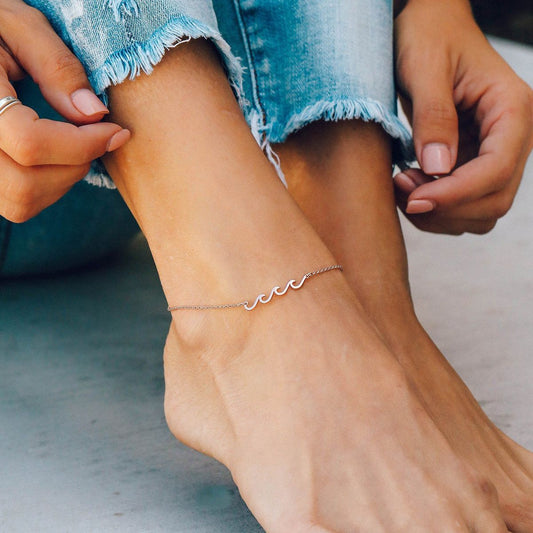 PURA VIDA DELICATE WAVE ANKLET ROSE GOLD