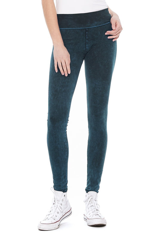 T PARTY MINERAL ROLL DOWN WAIST LEGGING MINERAL WASH ALL COLORS