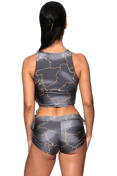 YOGABELA VITORIA SHORT ARTISTIC DESIGN-LIGHTNING NEW!!