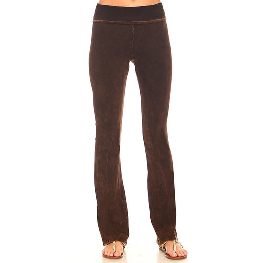 URBAN X MINERAL WASH BOOTCUT YOGA PANT RUSTY BROWN