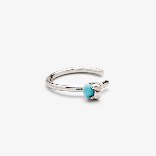 PURA VIDA BITTY GEMSTONE EAR CUFF SILVER