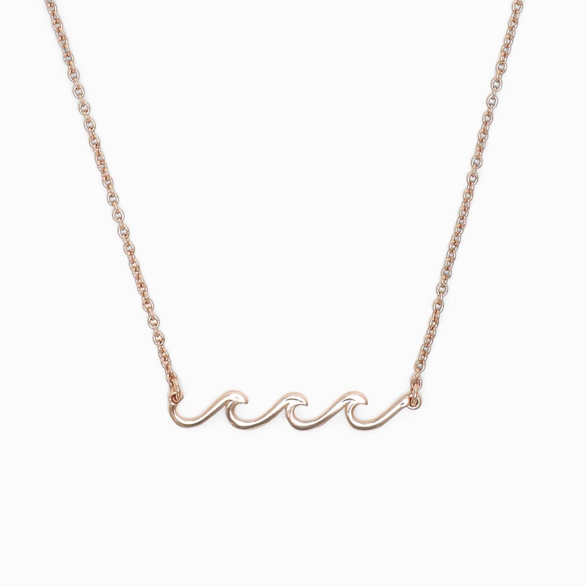 PURA VIDA ROSE GOLD DELICATE WAVE NECKLACE