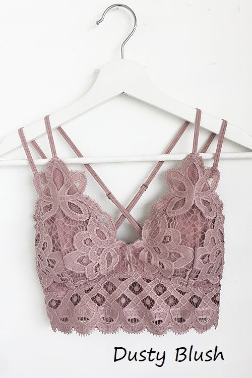 ANEMONE ELISE LACE BRALETTE DUSTY BLUSH