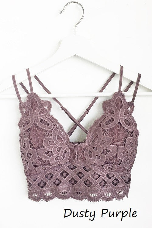 ANEMONE ELISE LACE BRALETTE DUSTY PURPLE
