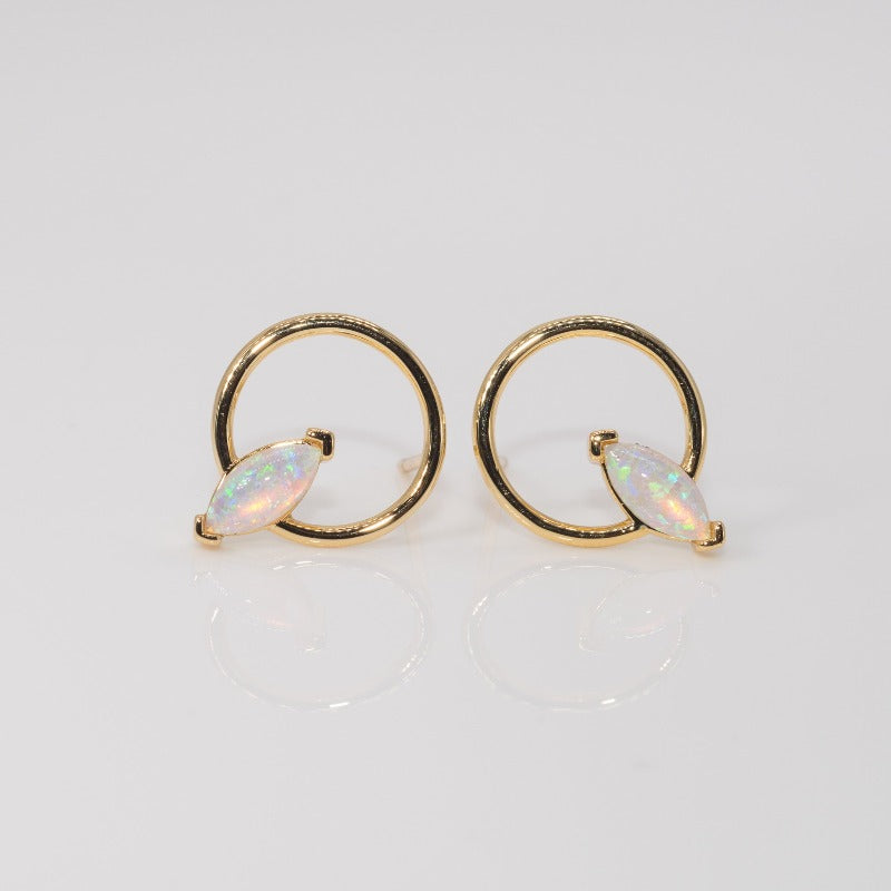LESLIE FRANCESCA ALMOND ORBIT OPAL STUDS 625
