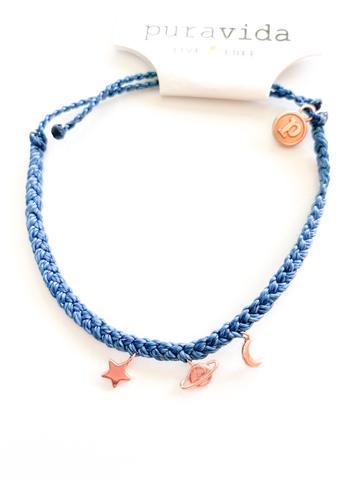 PURA VIDA COSMIC CHARMS BRACELET STORMY BLUE NEW!
