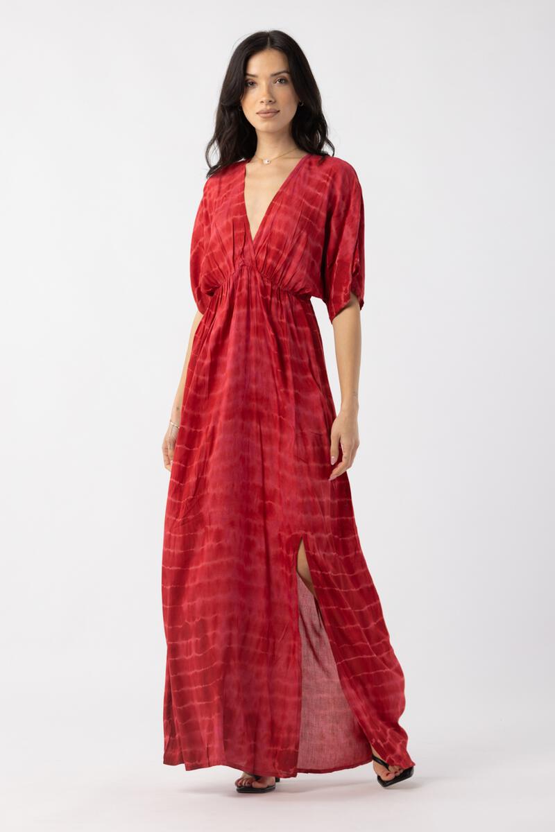 TIARE HAWAII ELISE MAXI DRESS RUBY RIPPLES ONE SIZE