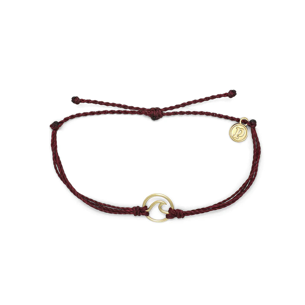 PURA VIDA GOLD WAVE BRACELET MERLOT