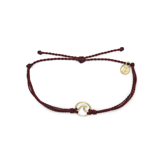 PURA VIDA GOLD WAVE BRACELET MERLOT